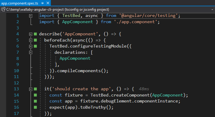 file markers in app.component.spec.ts