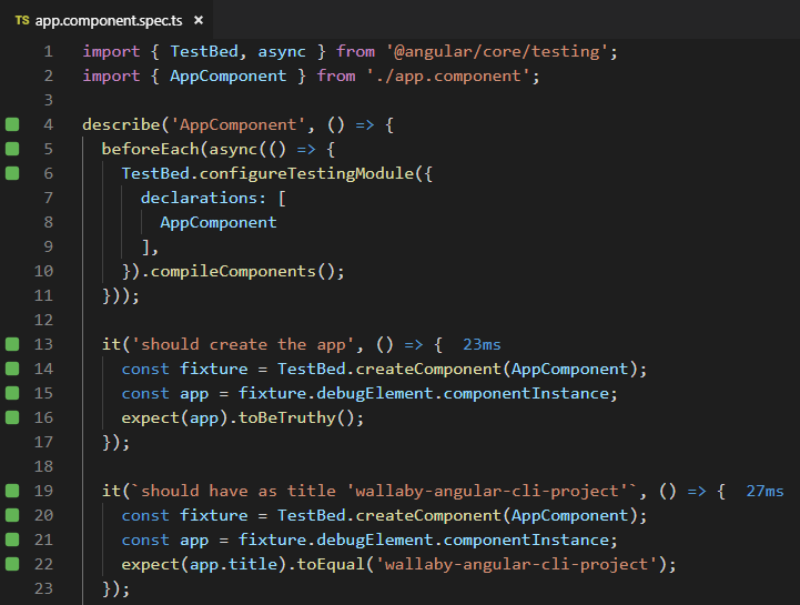 file markers in app.component.spec.ts